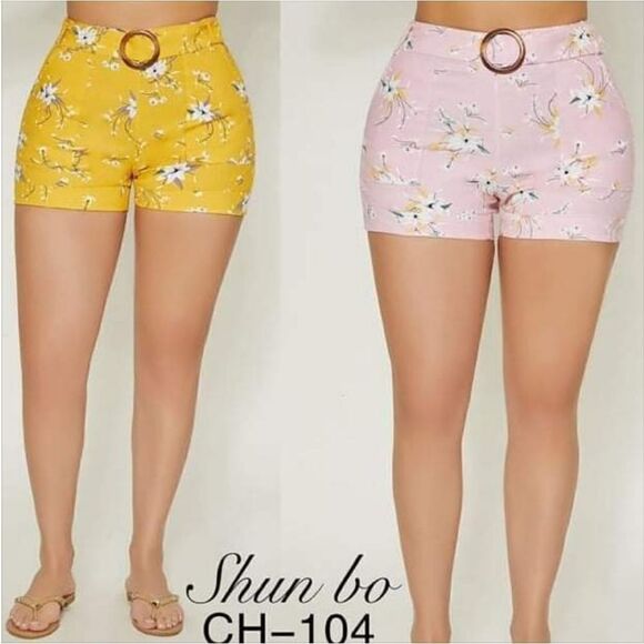 NWT Shun Bo CH-104 Mi Gusto High Rise Dressy Mom Shorts Pantalones Outfit Size S - Picture 10 of 10